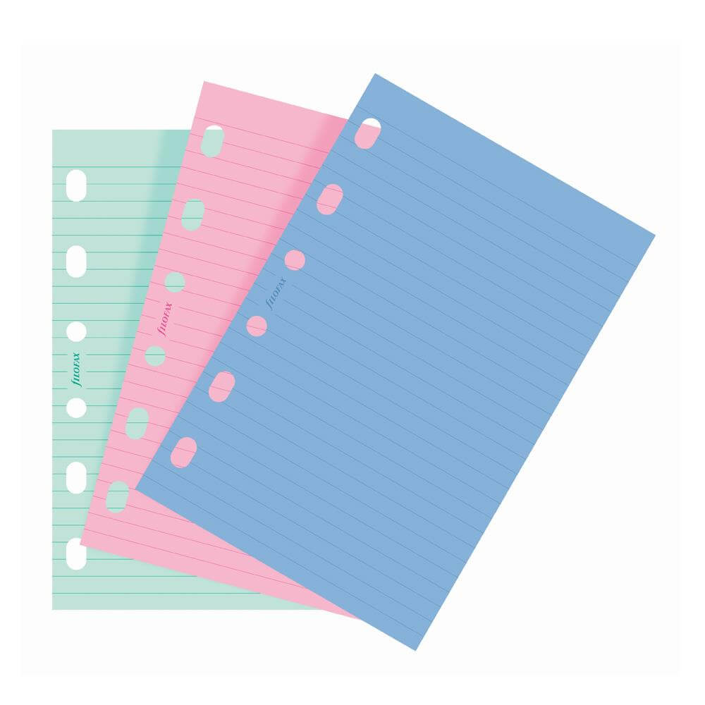 Filofax Pocket Diary Coloured Ruled Paper Refill